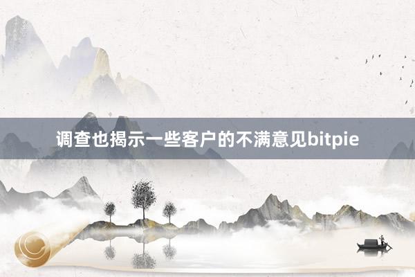 调查也揭示一些客户的不满意见bitpie