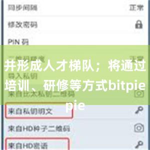 并形成人才梯队；将通过培训、研修等方式bitpie