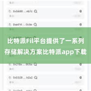 比特派Fil平台提供了一系列存储解决方案比特派app下载