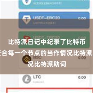 比特派日记中纪录了比特币采聚合每一个节点的当作情况比特派助词